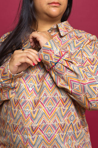 Chemise EMILIE en coton imprimé multicolore
